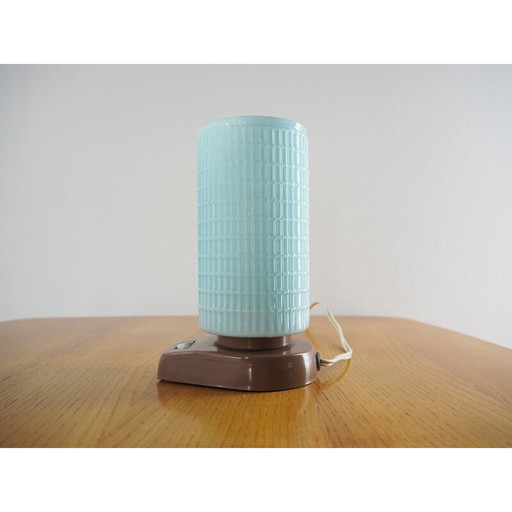 Lampada da tavolo in vetro e plastica di metà secolo, Polonia, anni '70