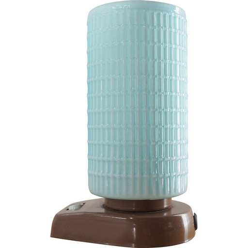 Lampada da tavolo in vetro e plastica di metà secolo, Polonia, anni '70