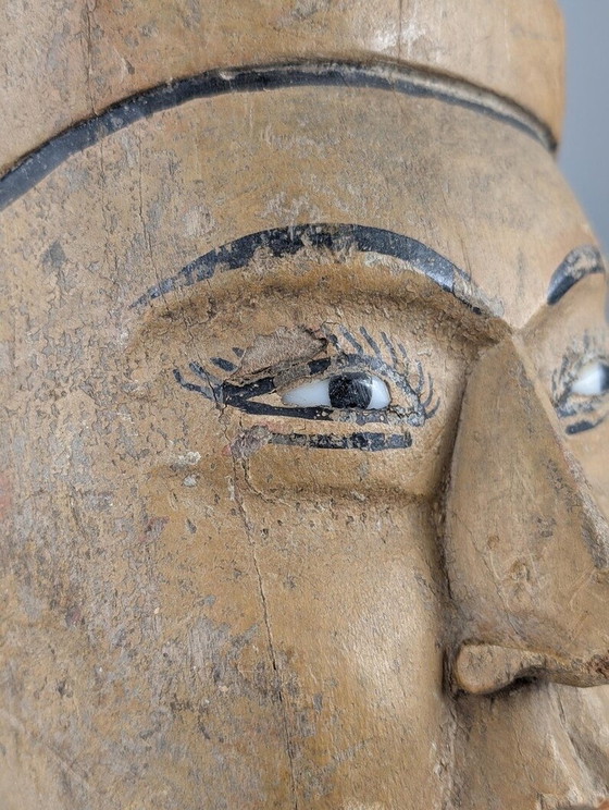 Image 1 of Wooden Puppet Head With Mouth-Opening Mechanism Burma