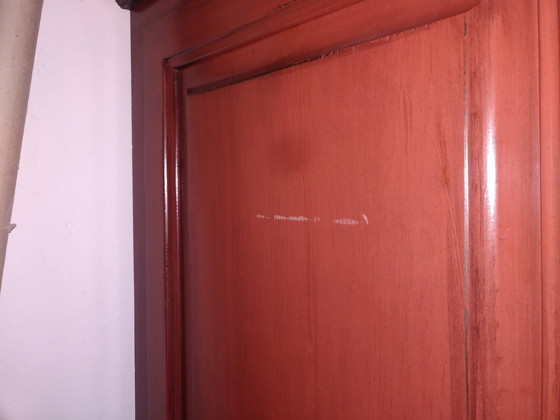 Image 1 of Vintage Linen Cabinet Red