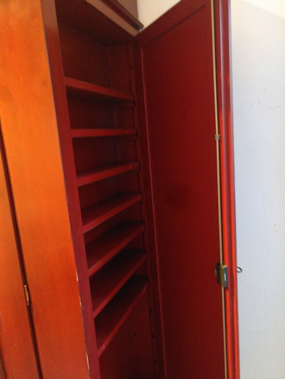 Image 1 of Vintage Linen Cabinet Red