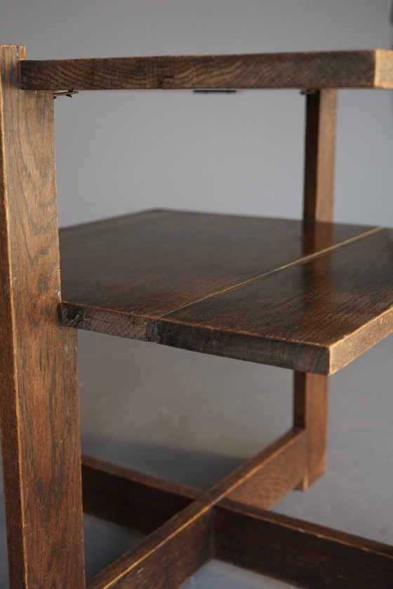 Image 1 of Modernist Dutch Hague School Oak Side Table, 1930S