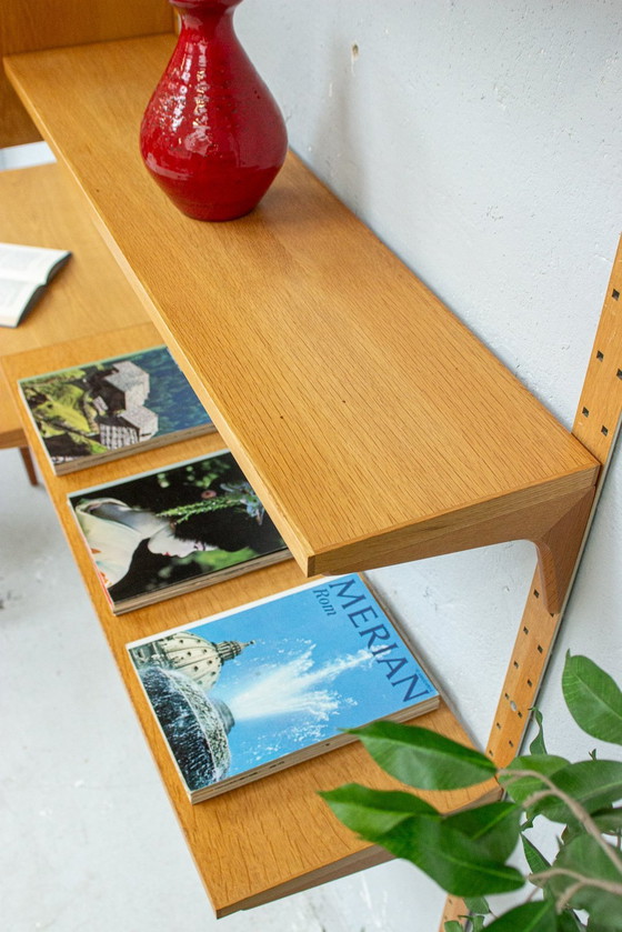 Image 1 of Hg Furniture shelving system wall shelf oak vintage