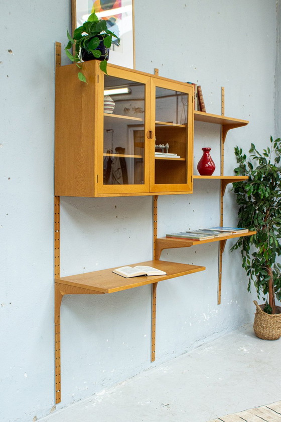 Image 1 of Hg Furniture shelving system wall shelf oak vintage