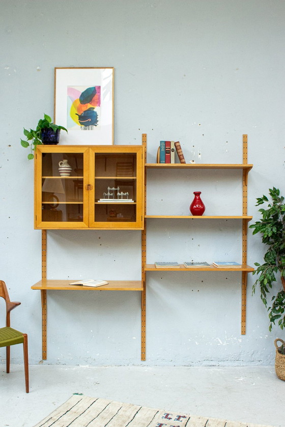 Image 1 of Hg Furniture shelving system wall shelf oak vintage