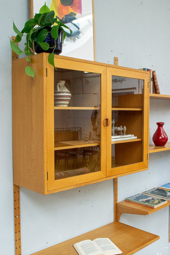 Image 1 of Hg Furniture shelving system wall shelf oak vintage