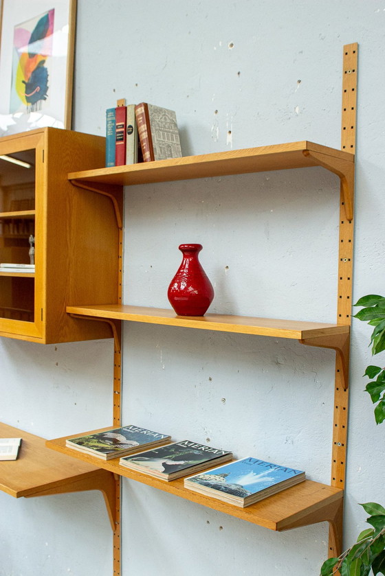 Image 1 of Hg Furniture shelving system wall shelf oak vintage