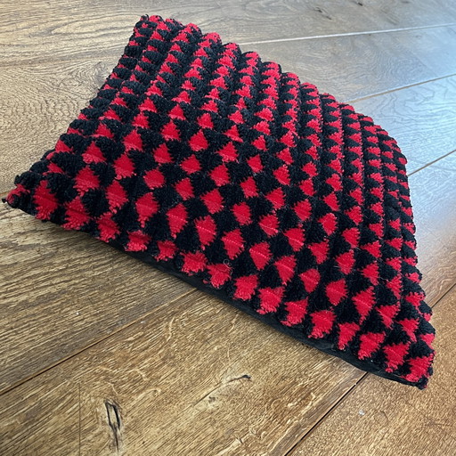 Vintage Cushion Space Age Red Black