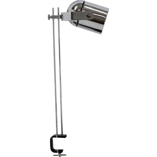 Vintage Stanislav Indra chrome plated table lamp, Czechoslovakia 1970s