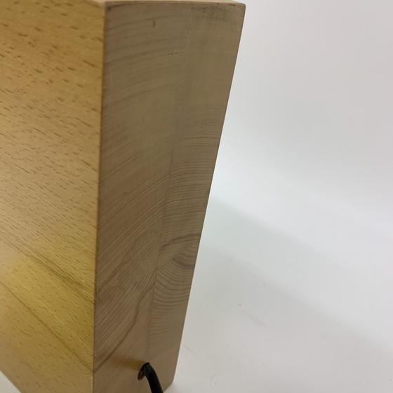 Image 1 of Solid Wood Block Table Lamp Mid-century Design - 1970s