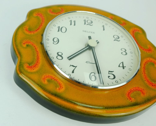 1960s 70s ceramic wall clock kienzle deluxe elomatic herbolzheimer