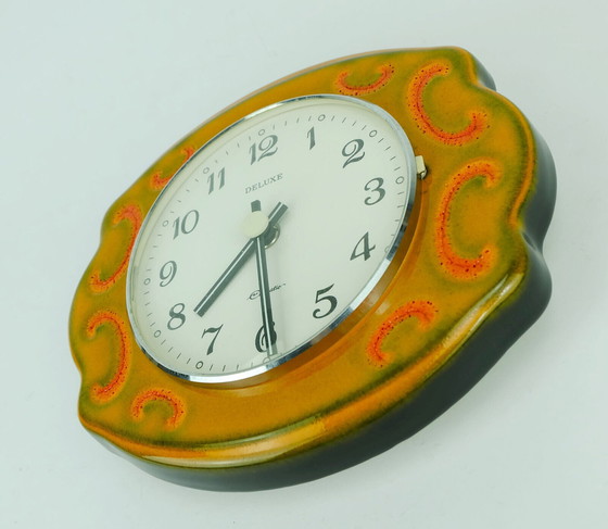 Image 1 of 1960s 70s ceramic wall clock kienzle deluxe elomatic herbolzheimer