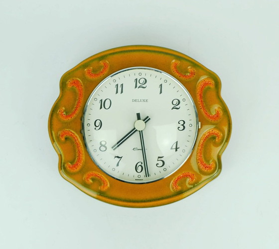 Image 1 of 1960s 70s ceramic wall clock kienzle deluxe elomatic herbolzheimer