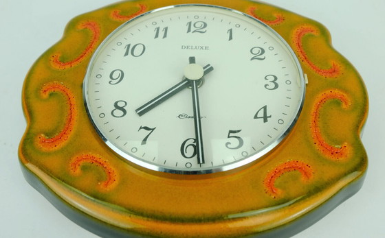 Image 1 of 1960s 70s ceramic wall clock kienzle deluxe elomatic herbolzheimer