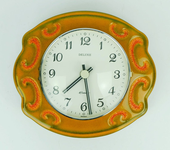 Image 1 of 1960s 70s ceramic wall clock kienzle deluxe elomatic herbolzheimer