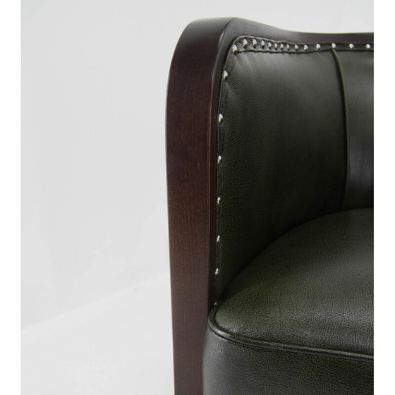 Image 1 of Vintage Bauhaus tubular armchair in green leather, 1920s