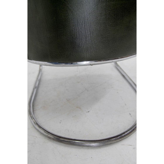 Image 1 of Vintage Bauhaus tubular armchair in green leather, 1920s