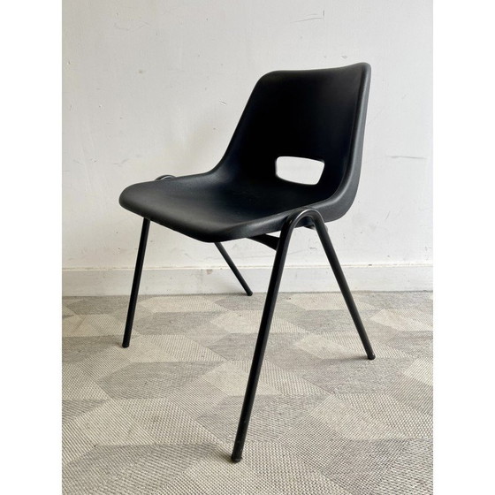 Image 1 of Vintage black stackable school chair for K.M Furniture