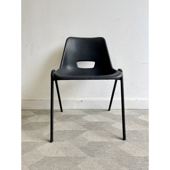 Image 1 of Vintage black stackable school chair for K.M Furniture