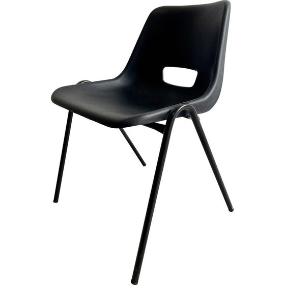 Image 1 of Vintage black stackable school chair for K.M Furniture