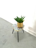 Side Table With Blocked Formica Top And Hairpin Legs No. 9 Plant Table