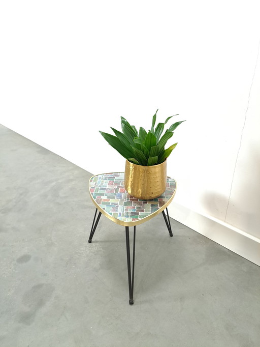 Side Table With Blocked Formica Top And Hairpin Legs No. 9 Plant Table