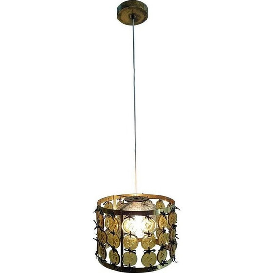 Image 1 of Vintage brass pendant by Erik Höglund for Kosta Boda, 1960.