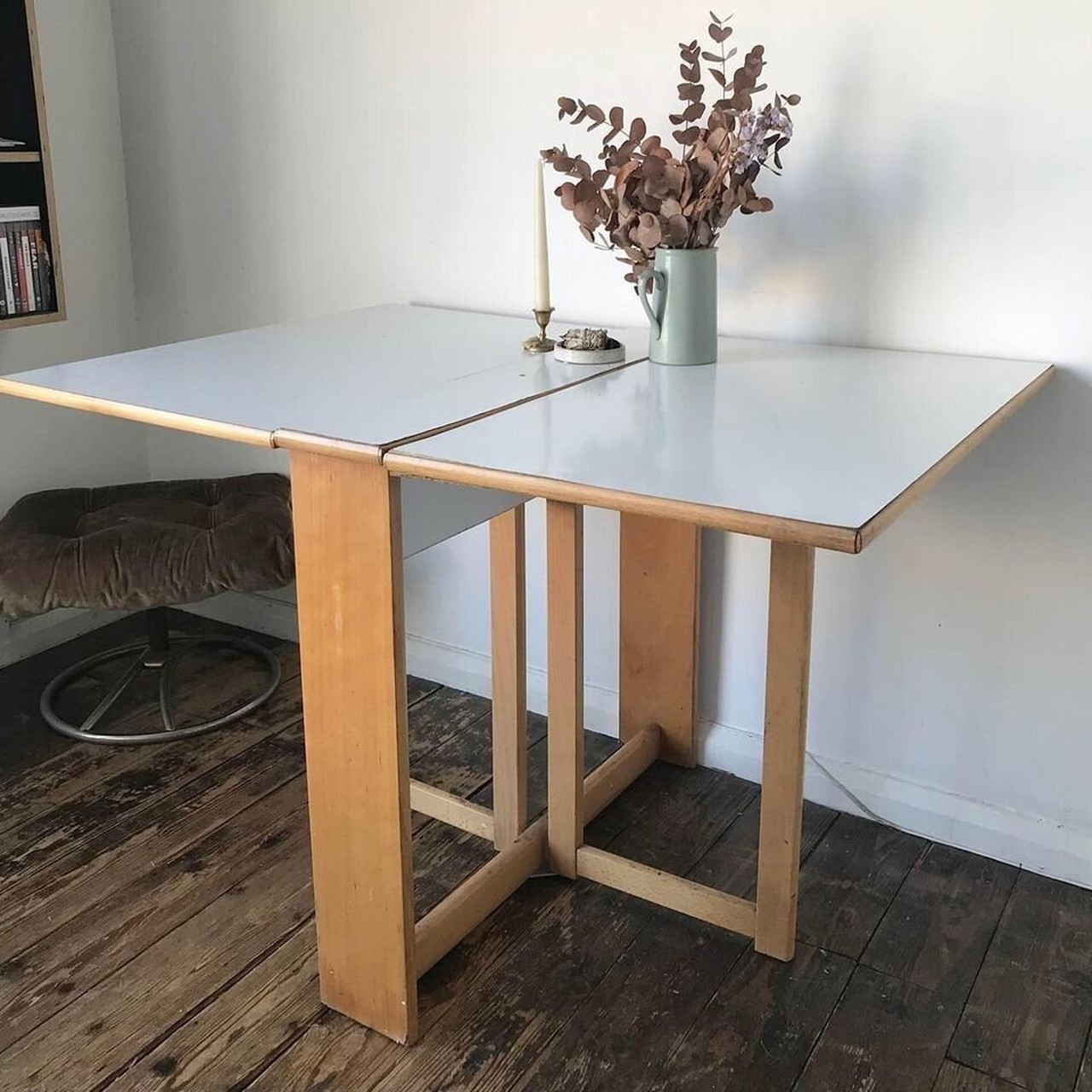 Foldable Dining Habitat Drop Leaf Table Drop-Leaf Table And
