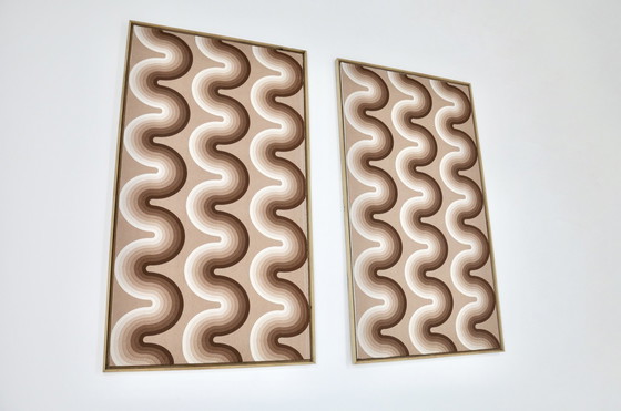 Image 1 of Fabric Boards By Verner Panton For Mira Spectrum, 1970S, Set Of 2