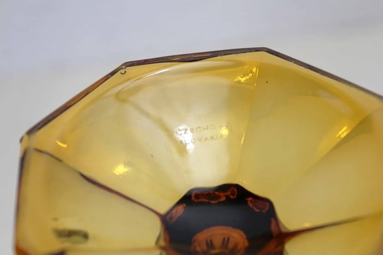 Image 1 of Art Deco amber glass vase 1930s