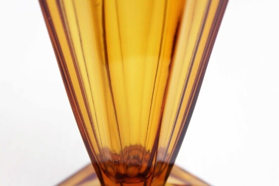 Image 1 of Art Deco amber glass vase 1930s