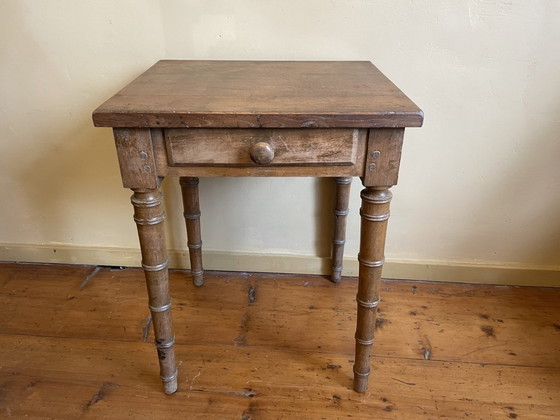 Image 1 of Table Side Table Faux Bamboo French