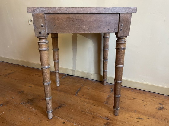 Image 1 of Table Side Table Faux Bamboo French