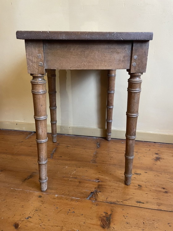 Image 1 of Table Side Table Faux Bamboo French