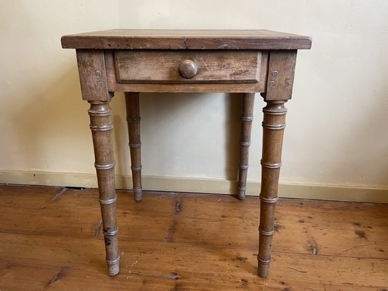 Image 1 of Table Side Table Faux Bamboo French