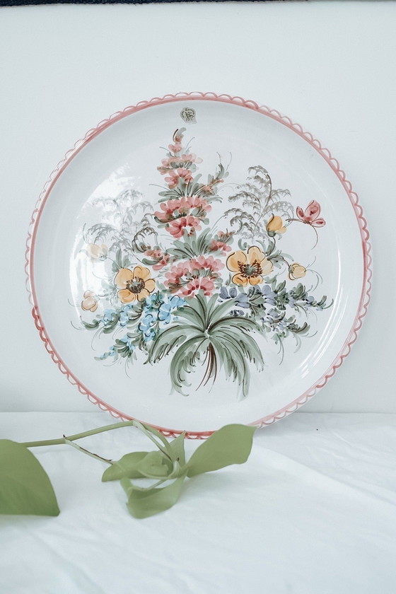 Image 1 of Xl Ulmer Keramik Hand-painted Wall Plate Or Bowl