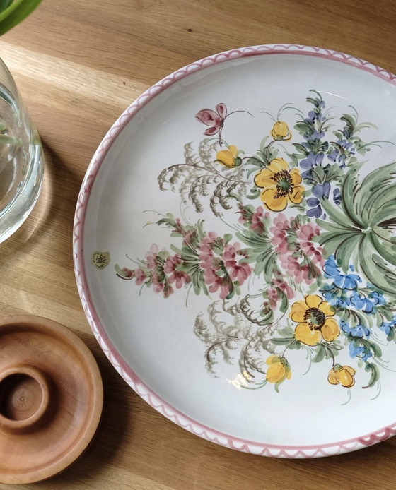 Image 1 of Xl Ulmer Keramik Hand-painted Wall Plate Or Bowl