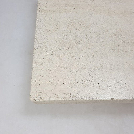 Image 1 of Set of 3 vintage travertine nesting tables, Italy 1980