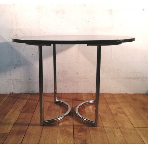Vintage black lacquered wood table