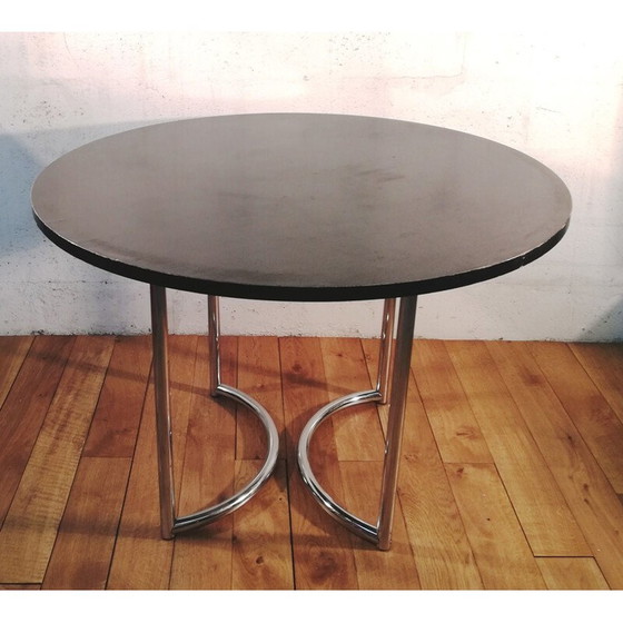 Image 1 of Vintage black lacquered wood table