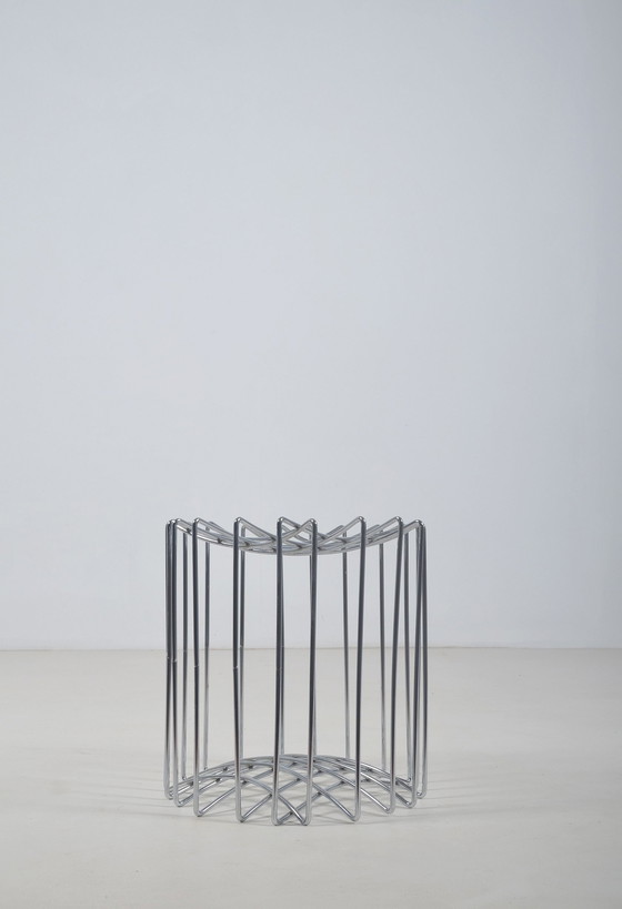 Image 1 of Minimalist Wire Stool In Chrome From The 1980s