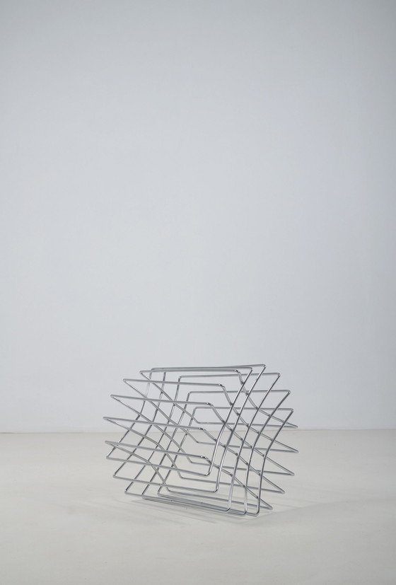 Image 1 of Minimalist Wire Stool In Chrome From The 1980s