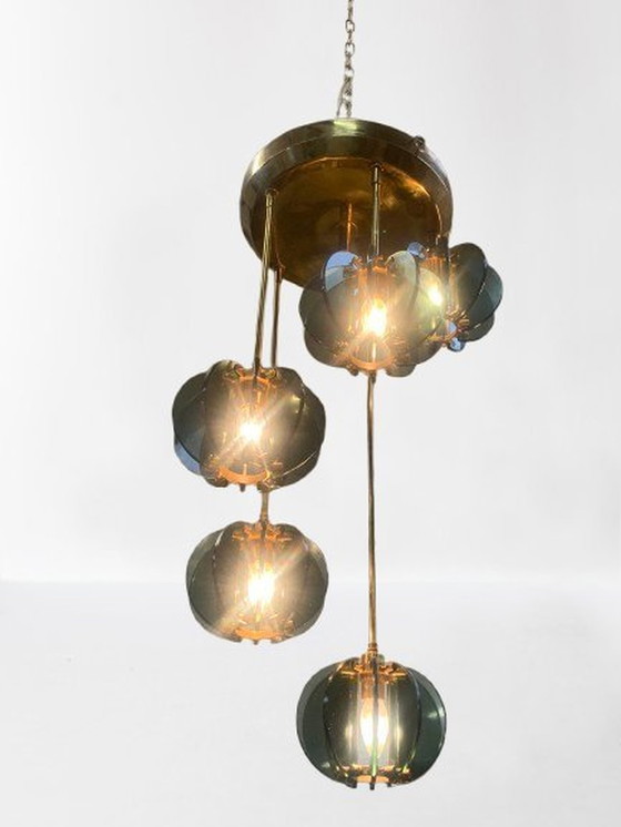 Image 1 of 50s chandelier with five spheres