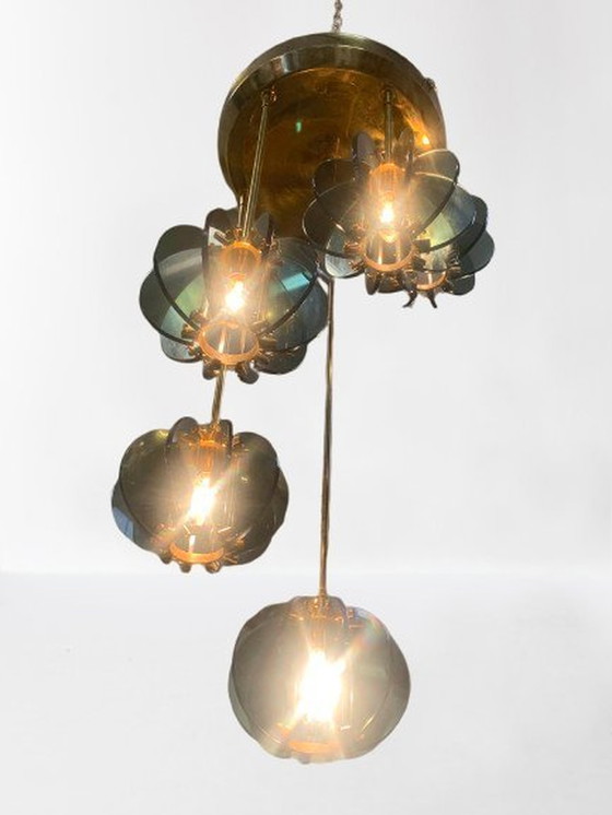 Image 1 of 50s chandelier with five spheres