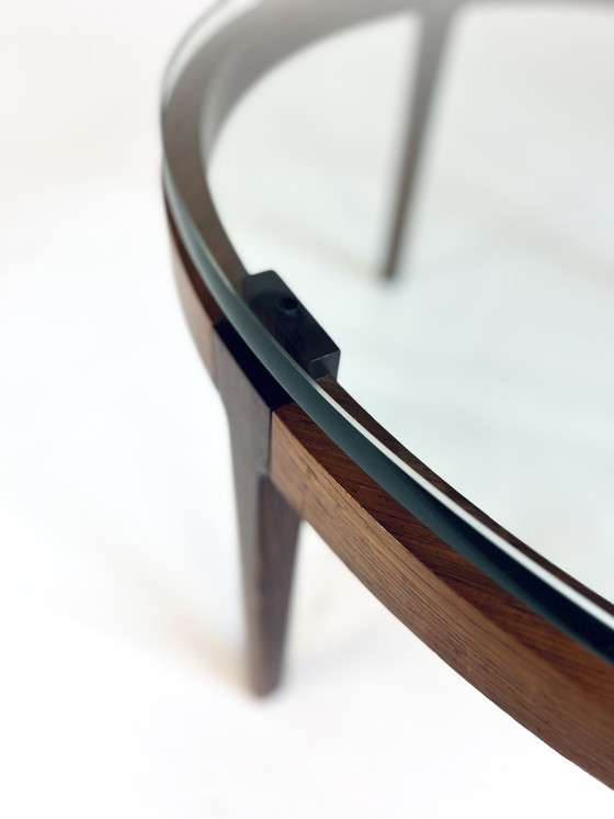 Image 1 of Rosewood & Glass Coffee Table