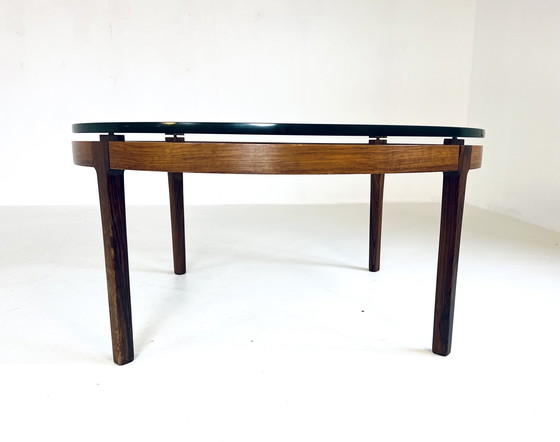 Image 1 of Rosewood & Glass Coffee Table