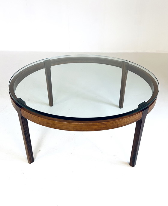 Image 1 of Rosewood & Glass Coffee Table