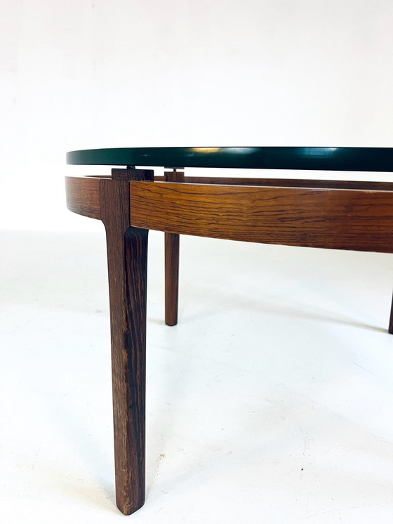 Image 1 of Rosewood & Glass Coffee Table