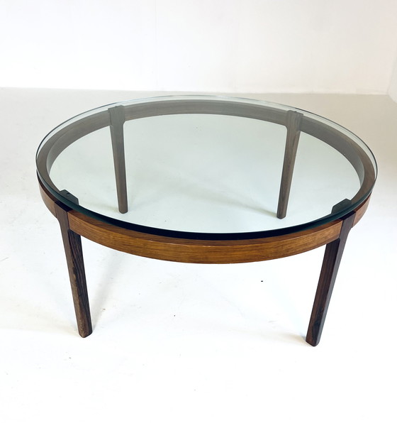 Image 1 of Rosewood & Glass Coffee Table