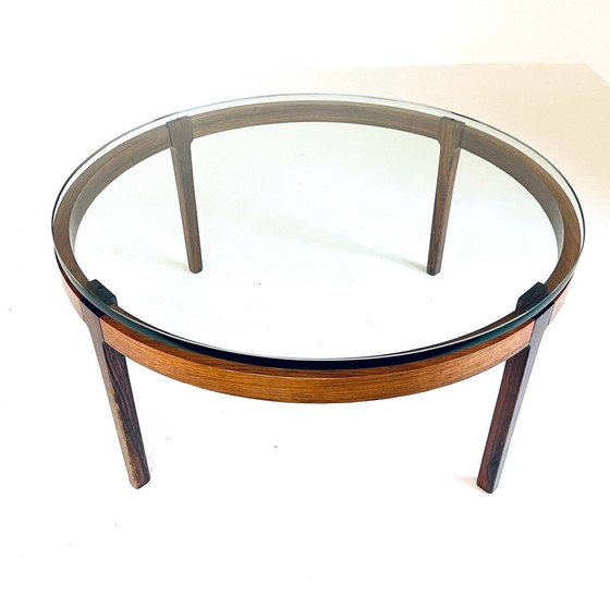 Image 1 of Rosewood & Glass Coffee Table